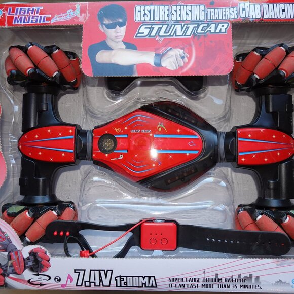 Red Gesture Sensing Traverse Crab Dancing Stunt Car with Lights, Music - Picture 5 of 14